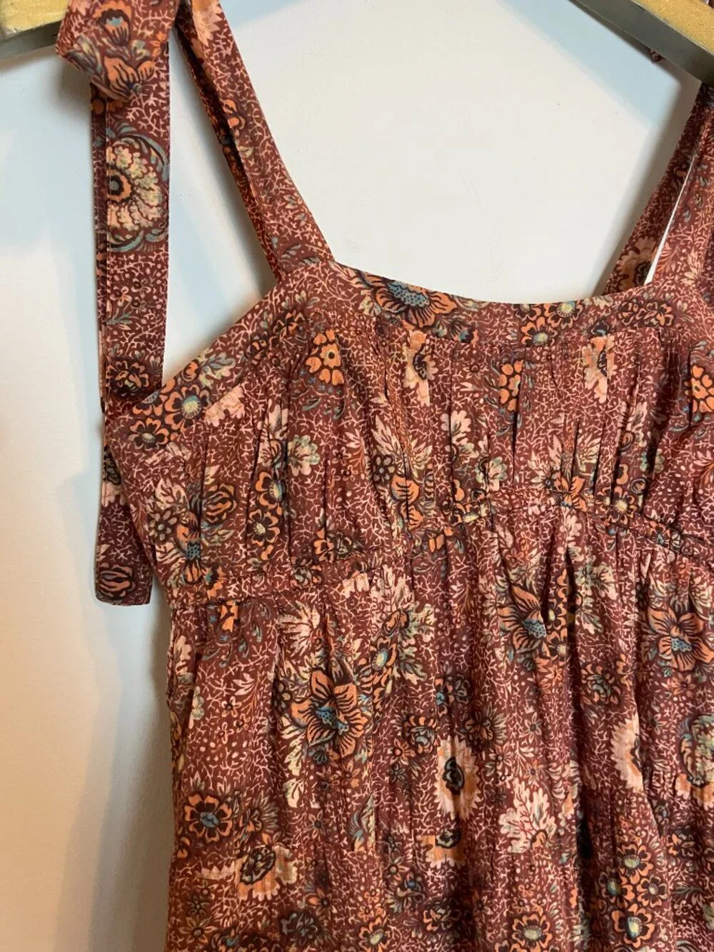 ULLA JOHNSON Cordelia Rosebud Floral Smocked Boho Midi Dress \\ 00 (XS) - Picture 4 of 11